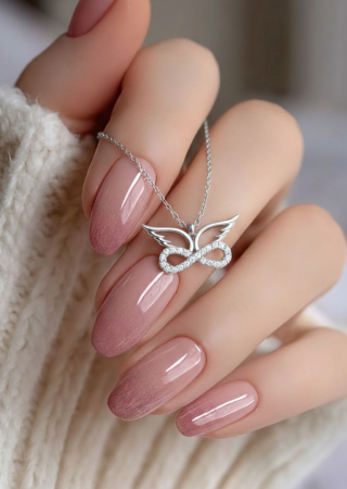 Kanatlı Sonsuzluk Taşlı Gümüş Kolye Rodyum