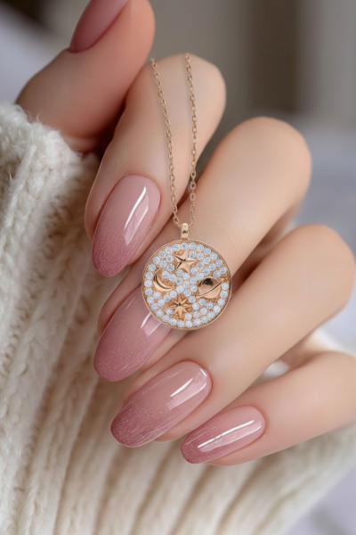 Uzay Gezegen Yıldız Taşlı Gümüş Kolye Rose