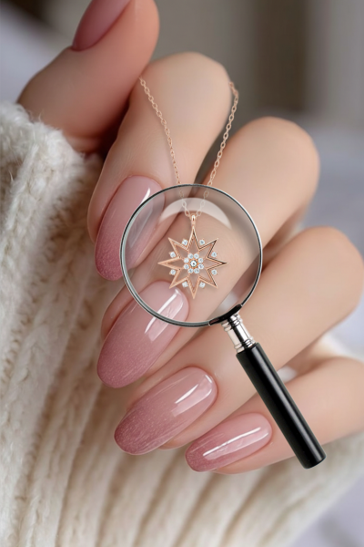 Yıldız Taşlı Gümüş Kolye Rose